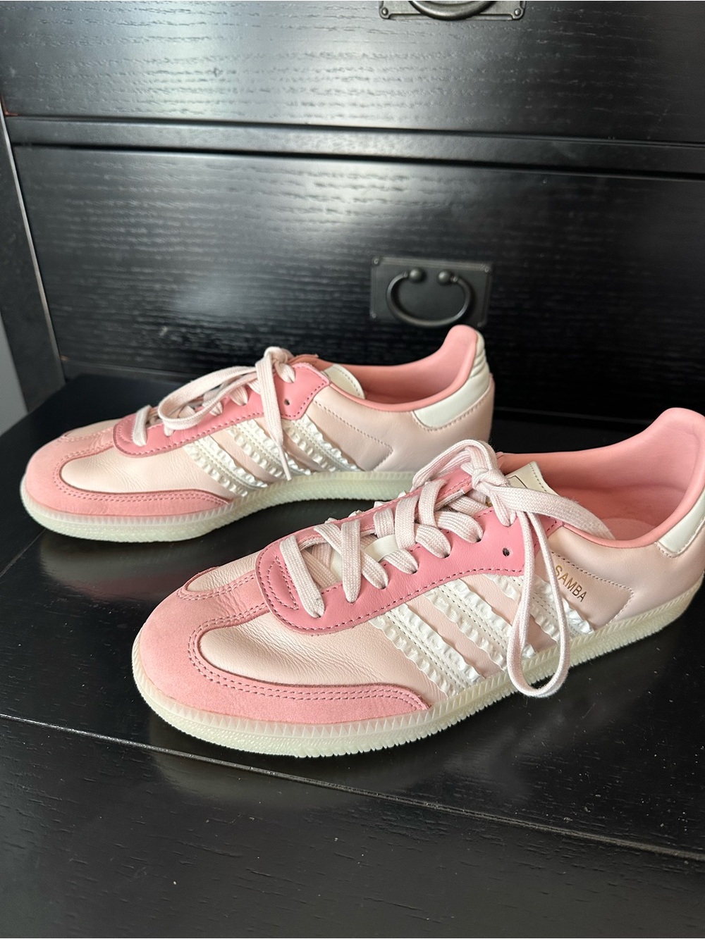 adidas Samba OG W Pink and White Leather Sneakers - Picture 3 of 6